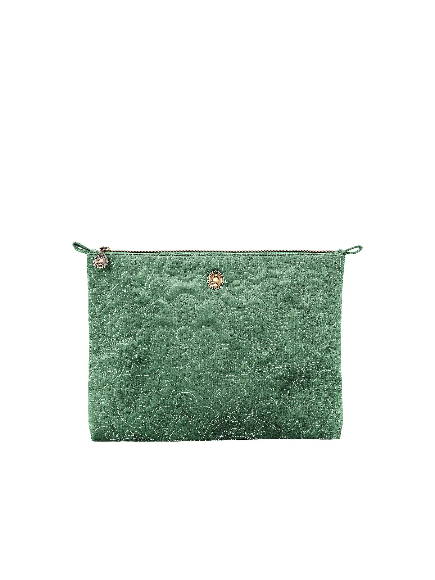 PIP STUDIO | Kosmetiktasche Velvet Quilted L 30x20x13cm Green | 